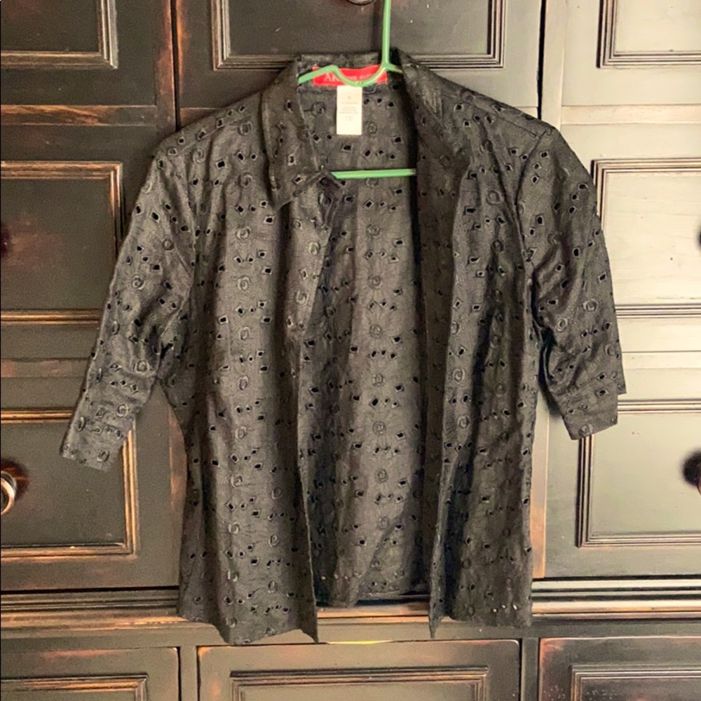 Black Linen shirt/cover up